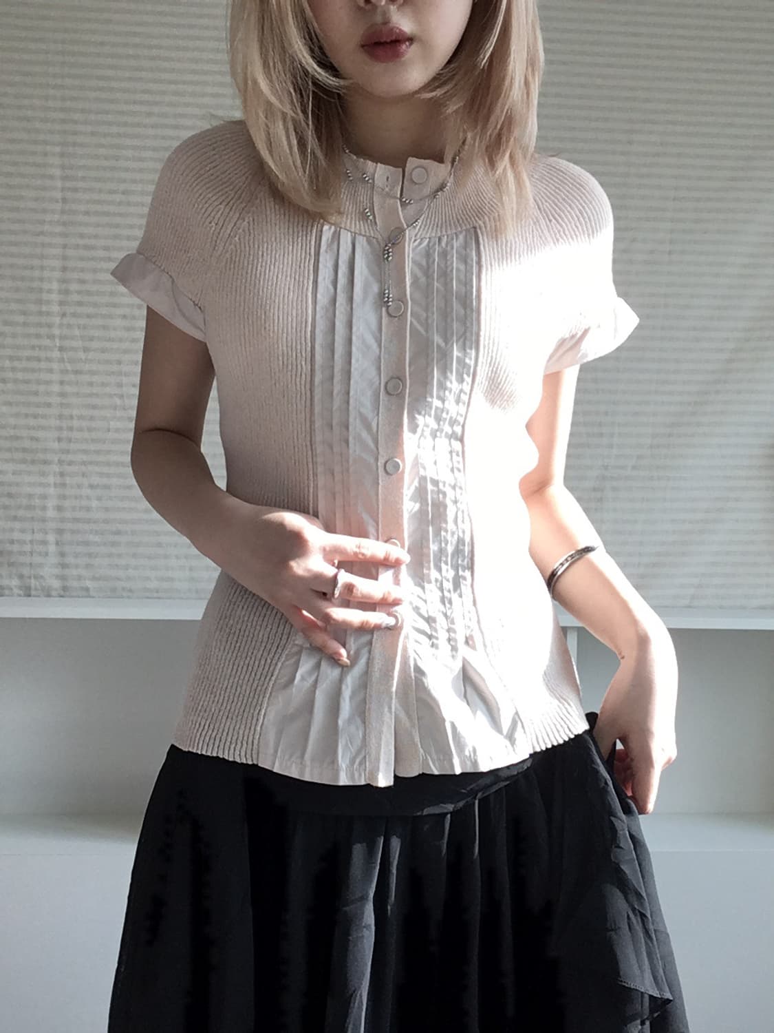 jpn vintage peach pink pearl knit 상품이미지1