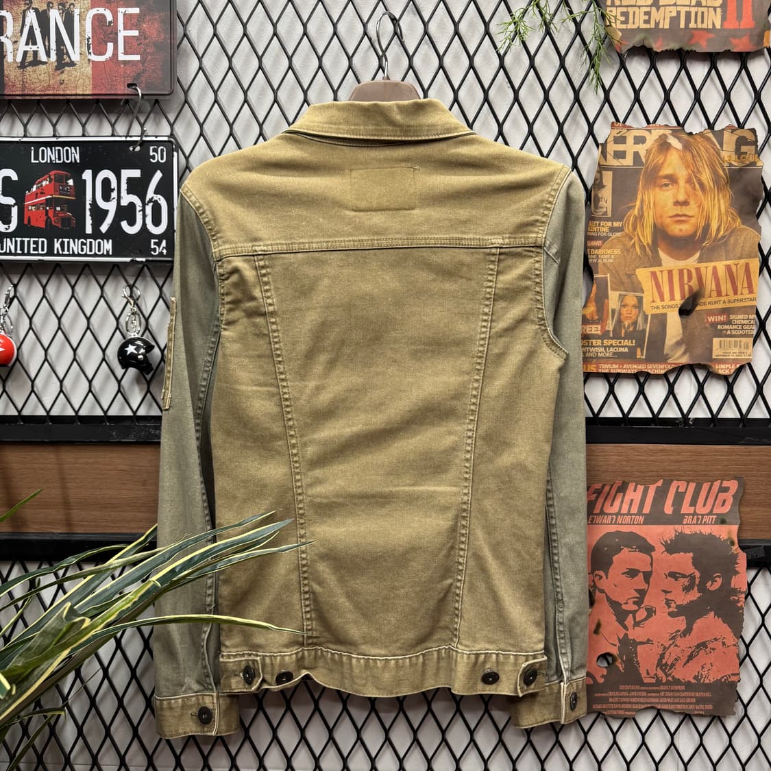디그린 빈티지 코툰 워크자켓 밀리터리 워싱 디테일 카키 상품이미지2