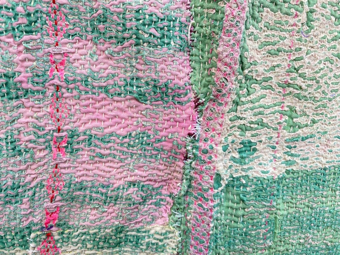 빈티지 칸타 퀼트 러그 블랭킷 인도 퀼트 보로 사시코 상품이미지6