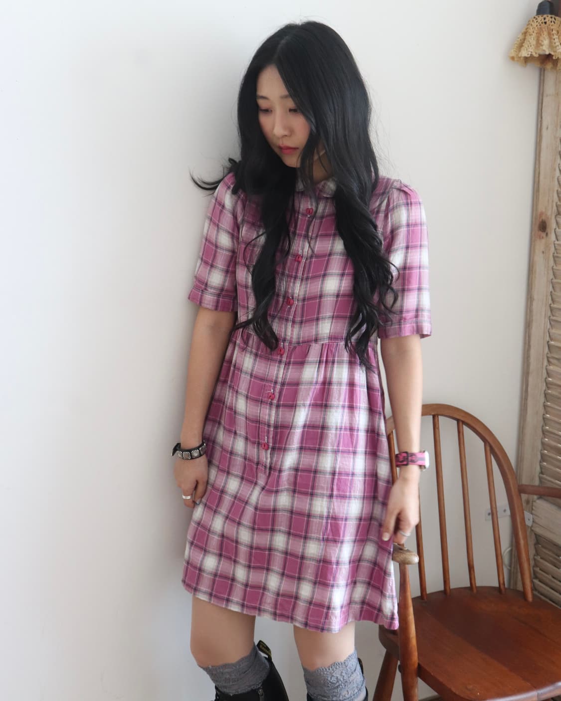 [Hysteric Glamour] Check Shirt Dress 상품이미지5