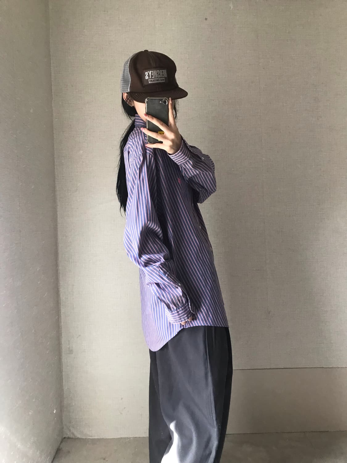 폴로 스트라이프 오버핏 셔츠 상품이미지2