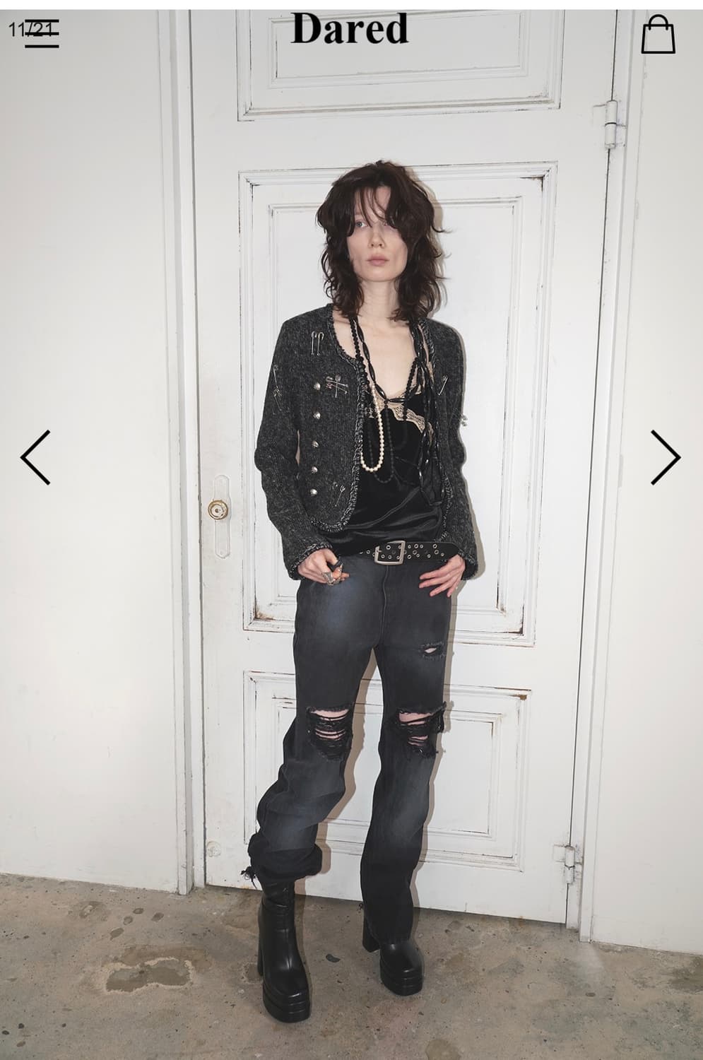 Dared) CREST DOUBLE BUTTON KNIT CARDIGAN 상품이미지3