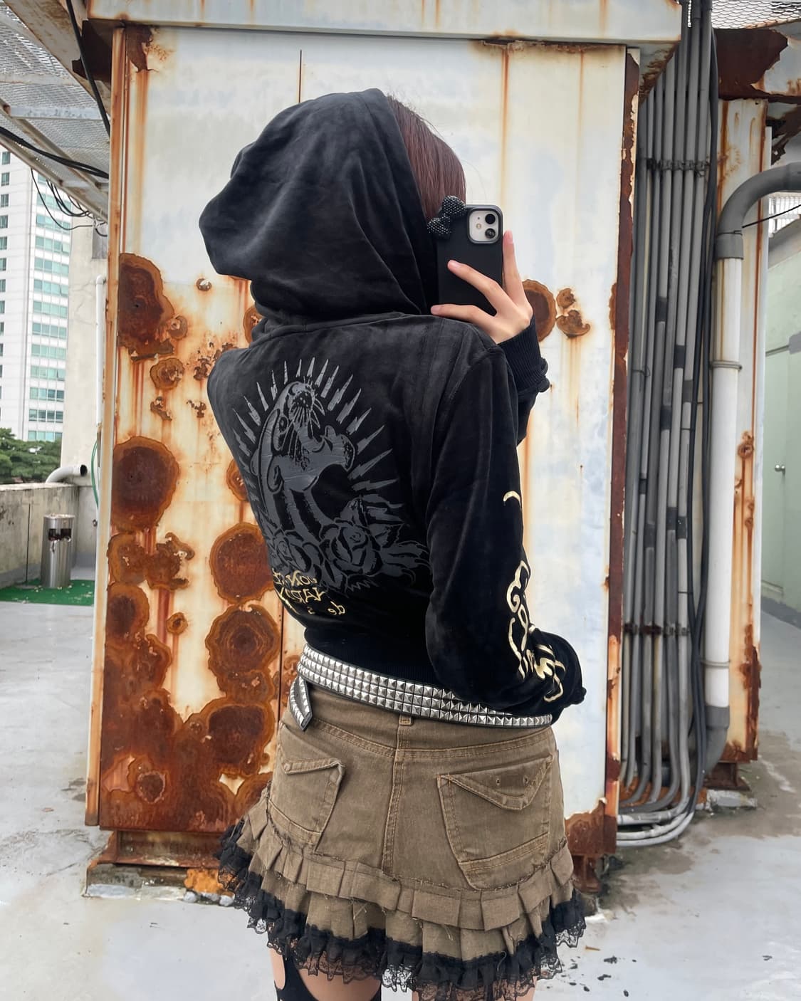 🎸Ed Hardy 블랙 프린팅 후디🎸 상품이미지4