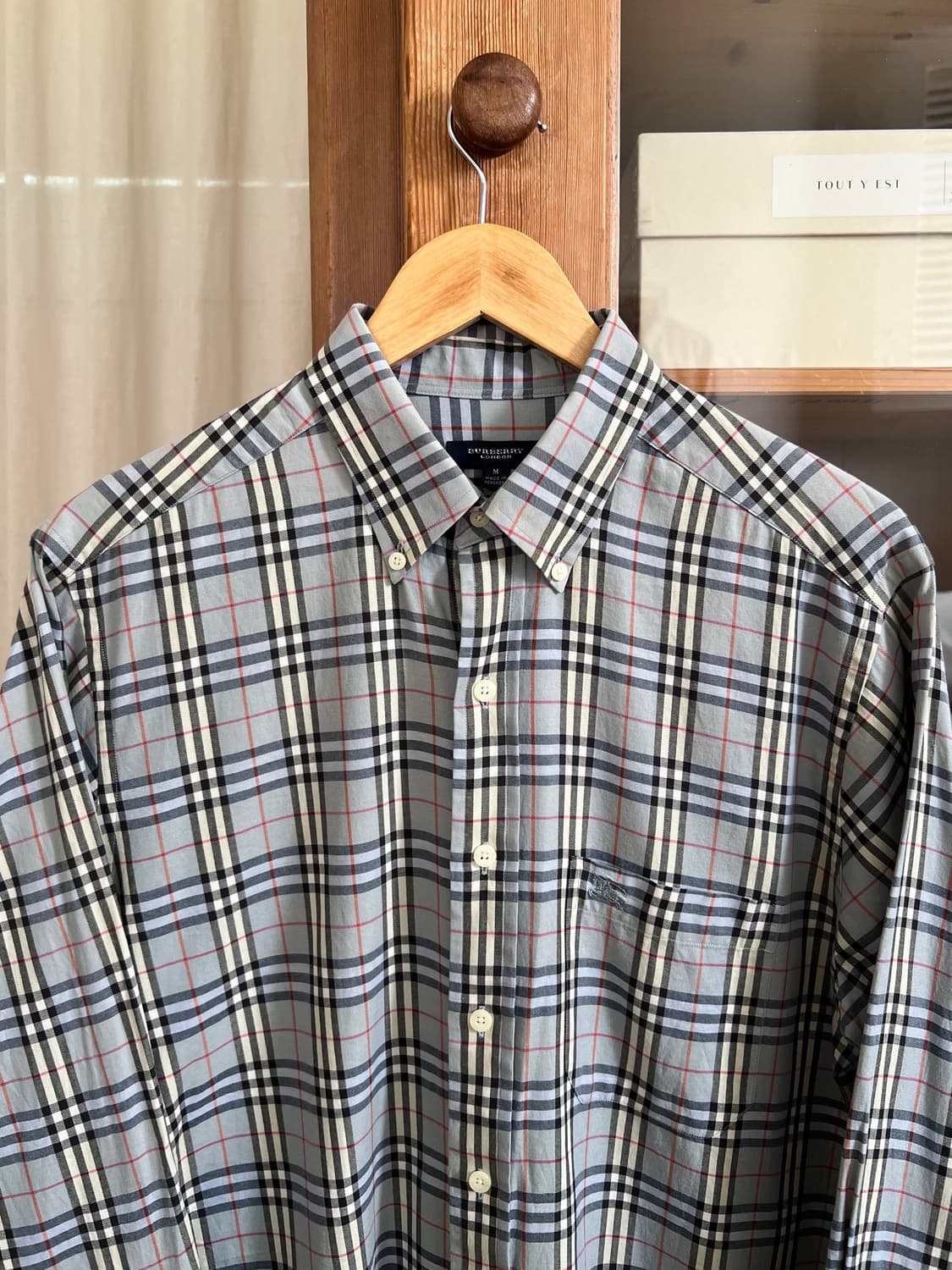 버버리 빈티지 체크 코튼 셔츠 (블루) 상품이미지2