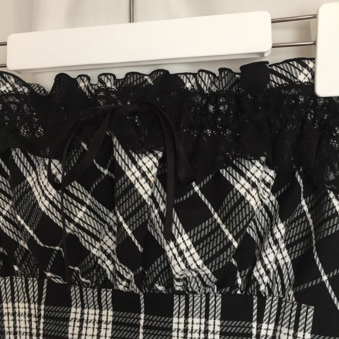 645.  black and white check slim mini dr 상품이미지2