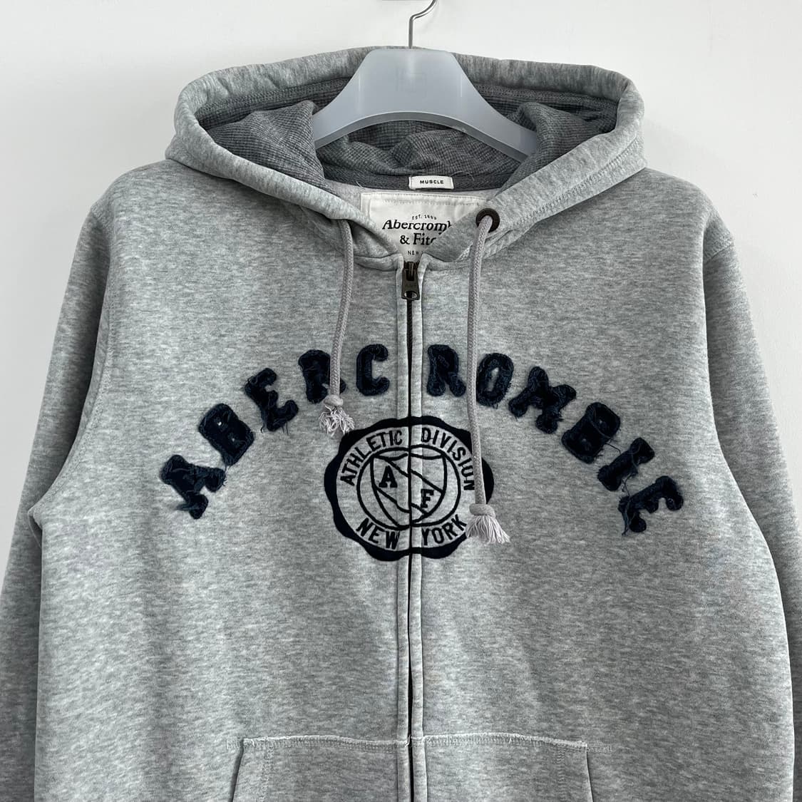 아베크롬비 자수로고 그레이 후드집업 상품이미지4