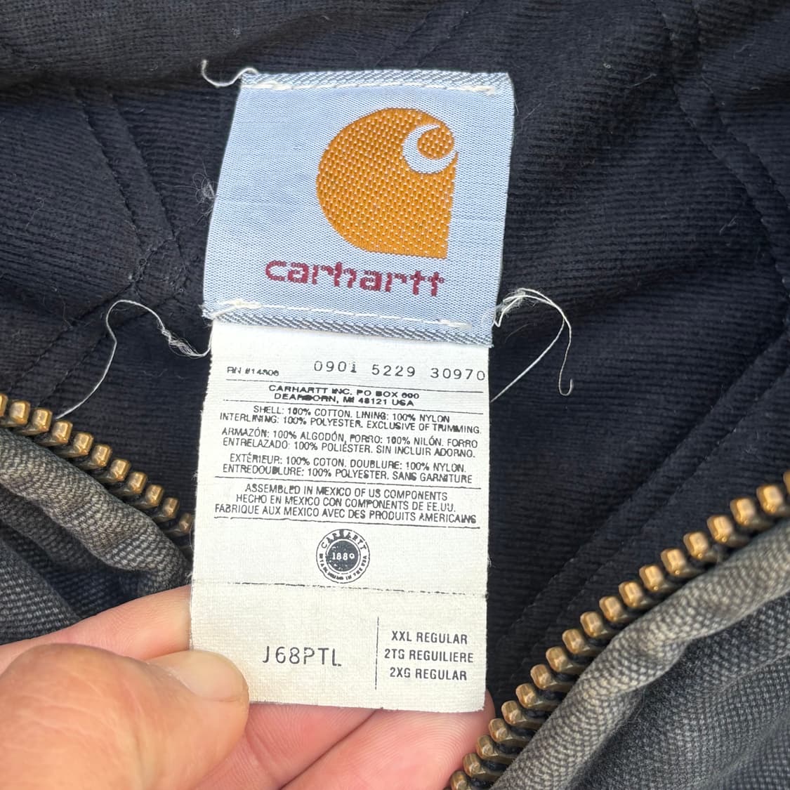 칼하트 j68 덕 액티브 워크자켓 챠콜 2xl 상품이미지5