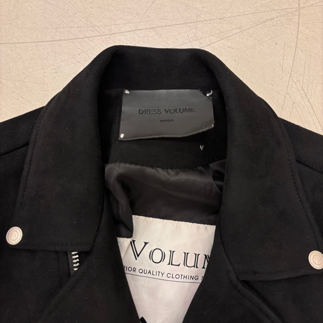 드레스 볼륨 스웨이드 블랙 라이더 자켓 상품이미지3