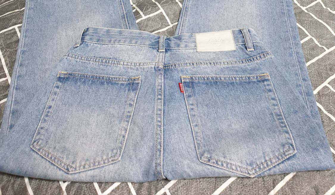 원더플레이스 스트레이트핏 워싱 데님팬츠 연청 (M) 상품이미지2