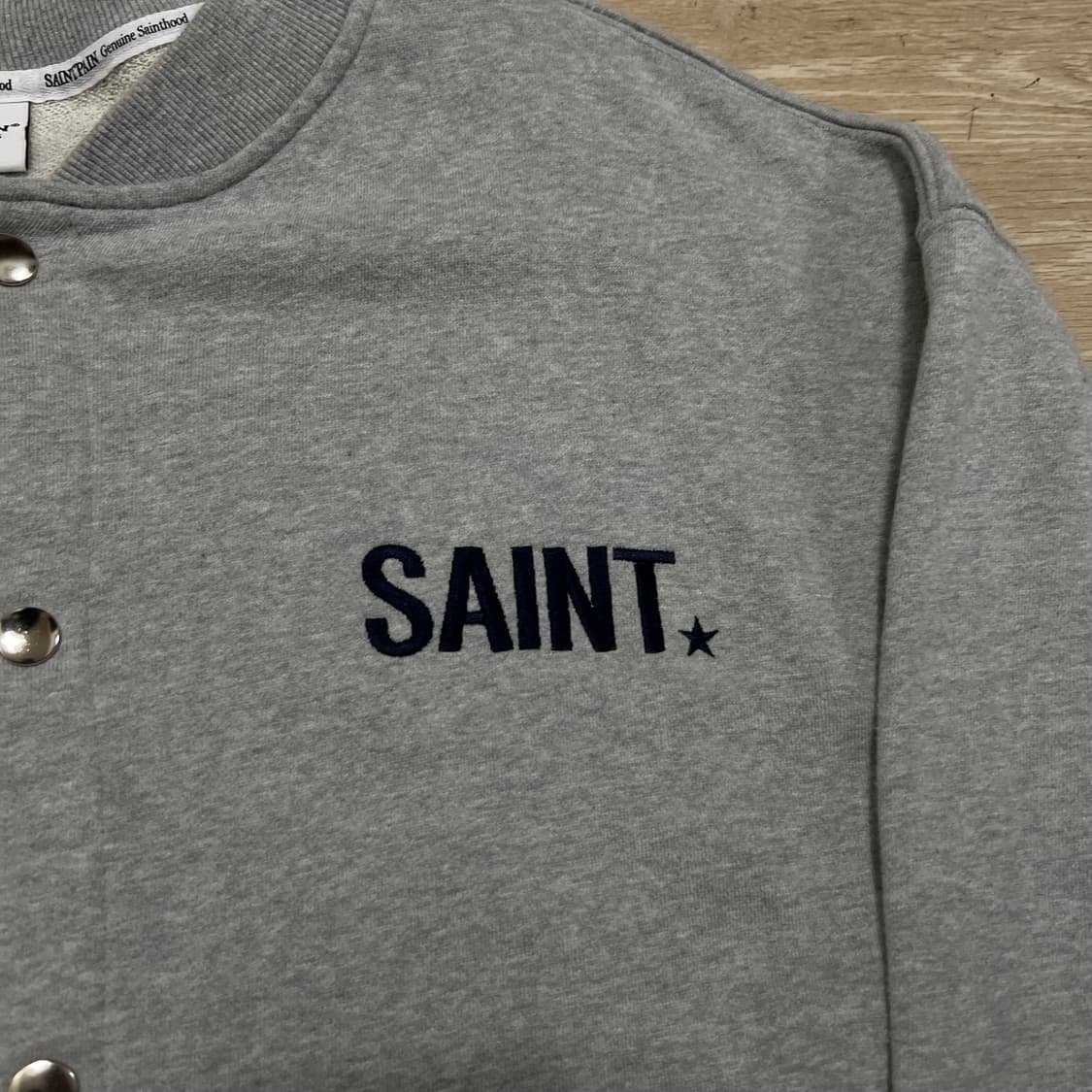 세인트페인 성조기 국기 패치 코튼 스타디움 자켓 [그레이] L/100 상품이미지4