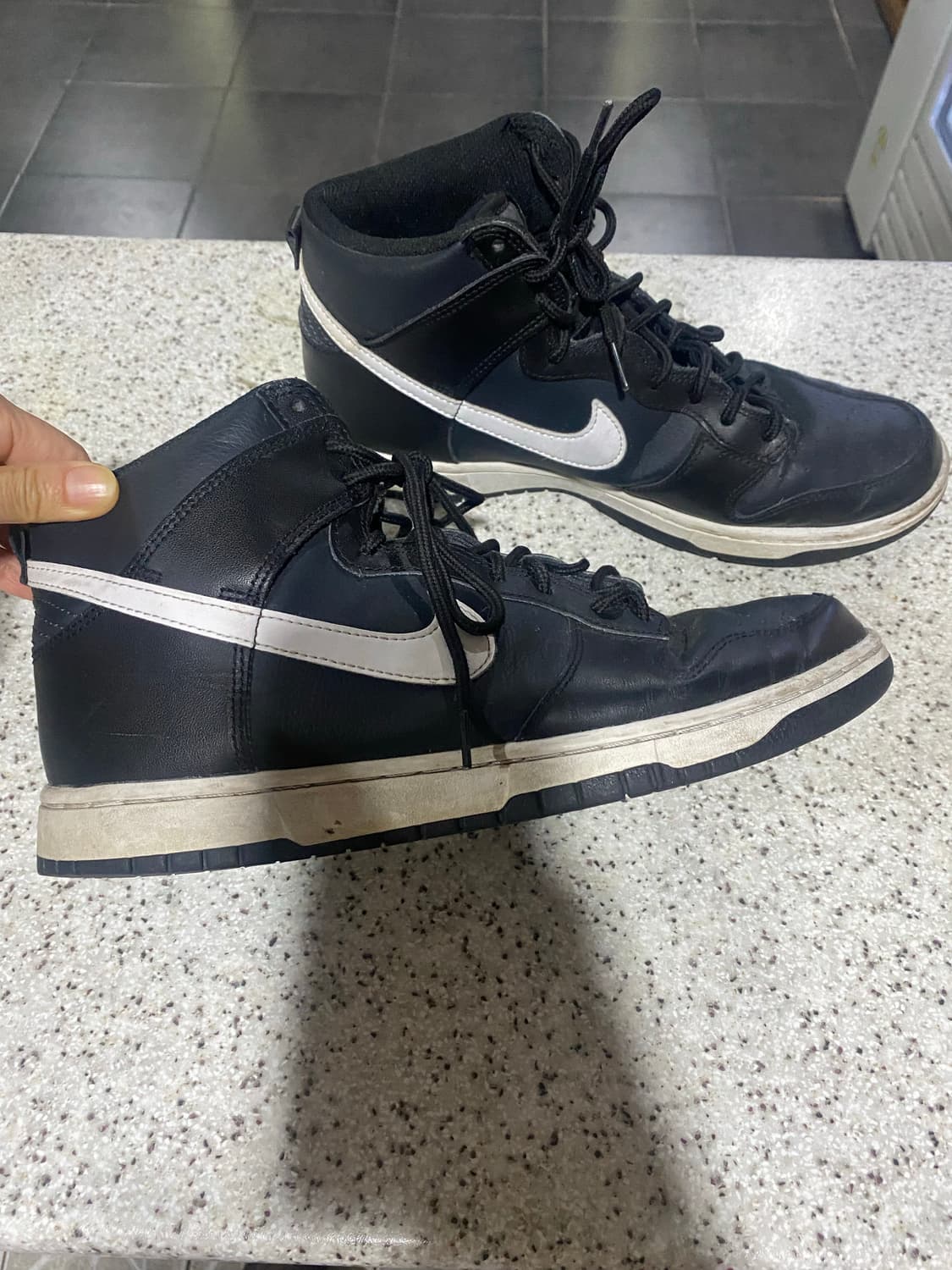 나이키 덩크 하이 블랙/화이트 상품이미지3