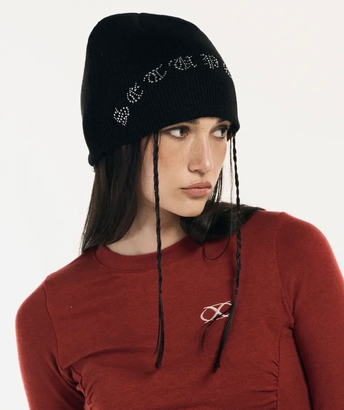 Bold lettering hotfix Beanie [Black] 상품이미지1