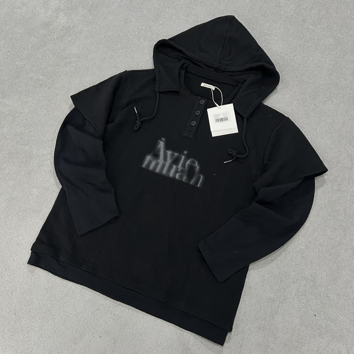 아비에무아 블랙 레이어드 후드티 m 상품이미지1