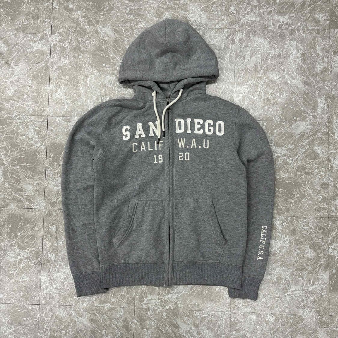 후아유 y2k 그레이 러블리힙 스웻 후드집업 희귀져지(L) 상품이미지2