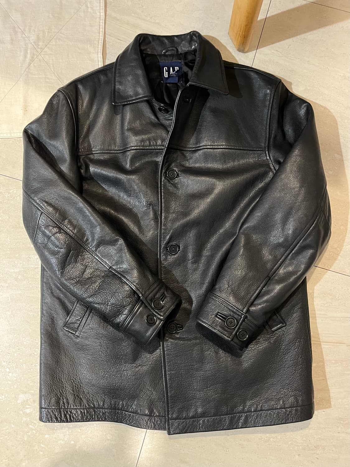 (S) 올드 갭 레더 카코트 상품이미지1