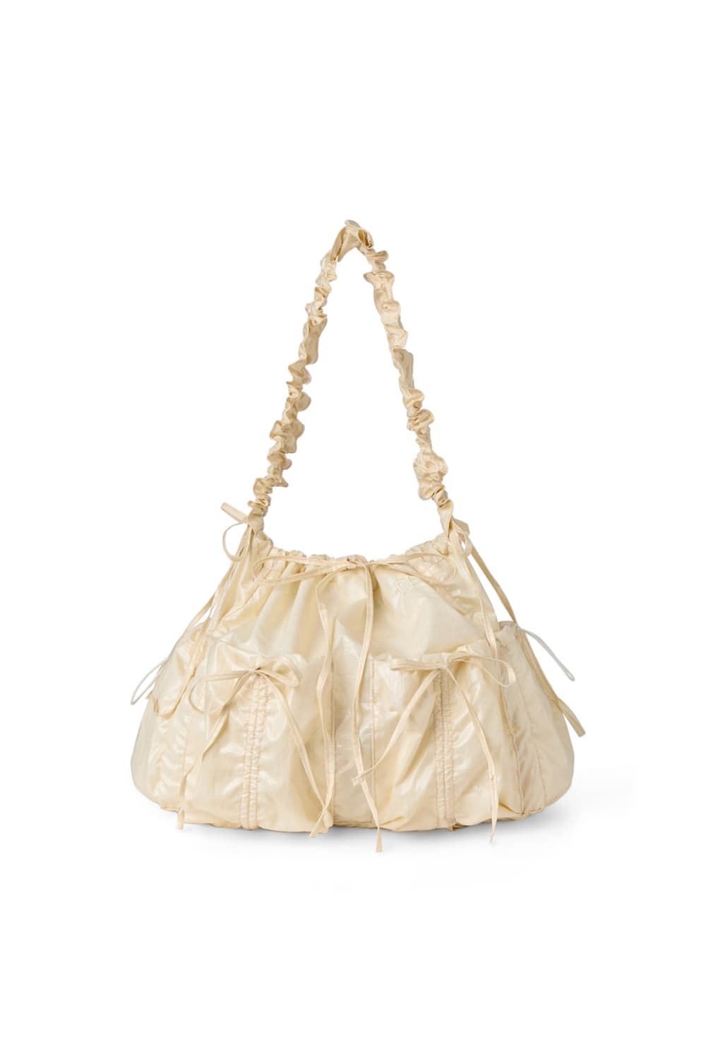 DEINET COATING SHIRRING BAG IN CREAM 다이닛 상품이미지1