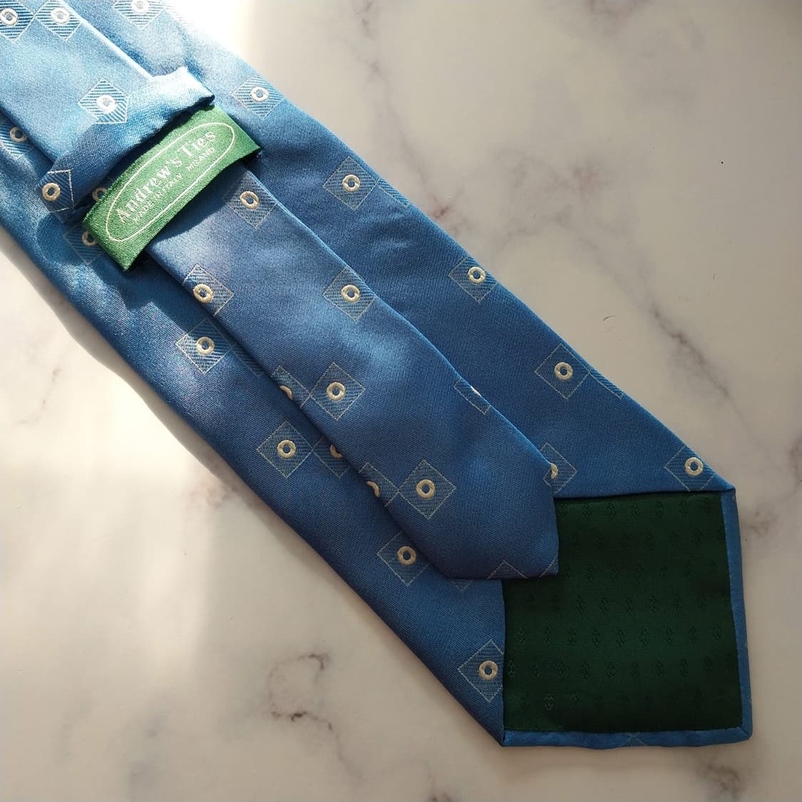 앤드류스타이 실크 블루 자카드 패턴 넥타이 9.9cm A+등급 K1354 상품이미지9