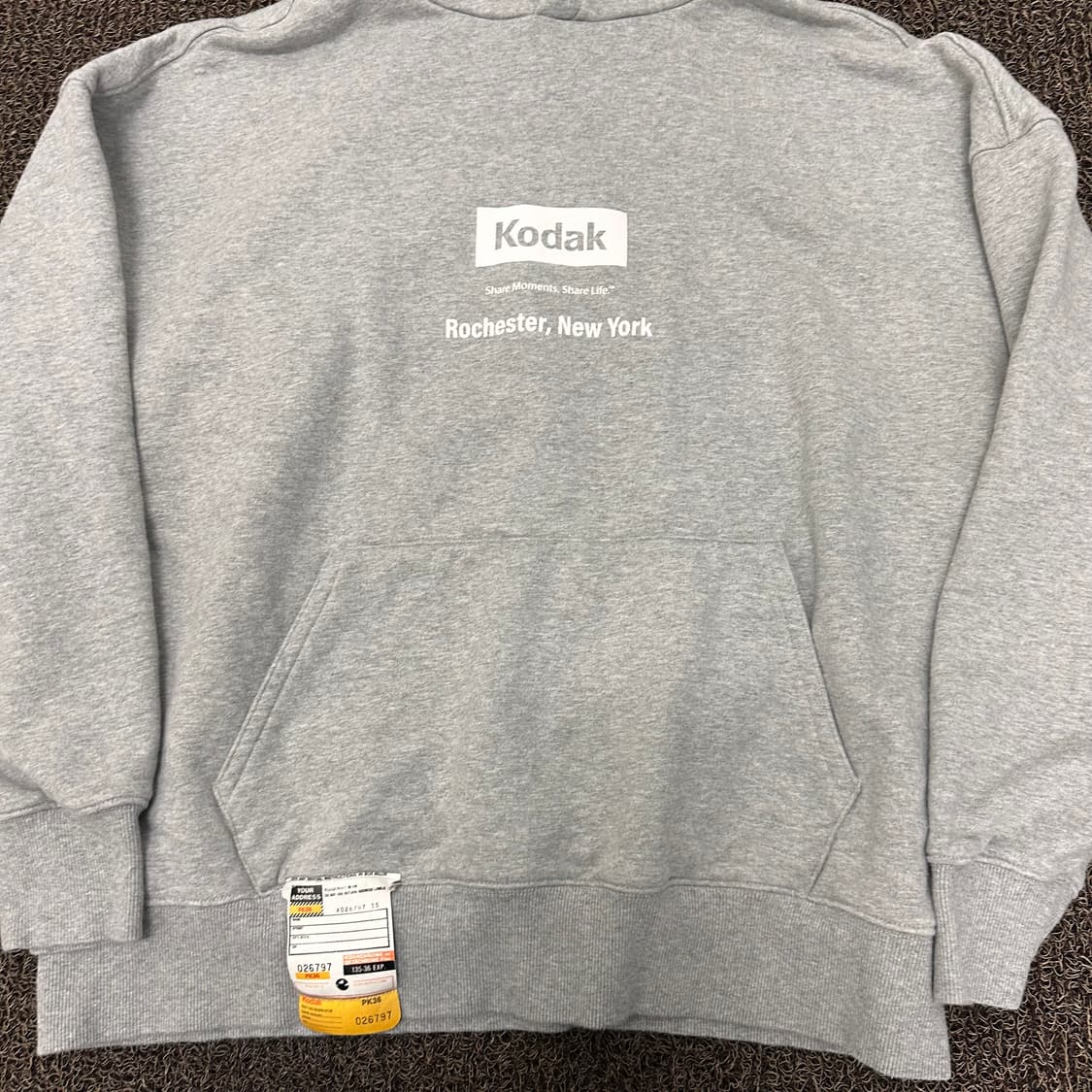 Kodak 코닥 긴팔 후드티셔츠 그레이 2XL 상품이미지3