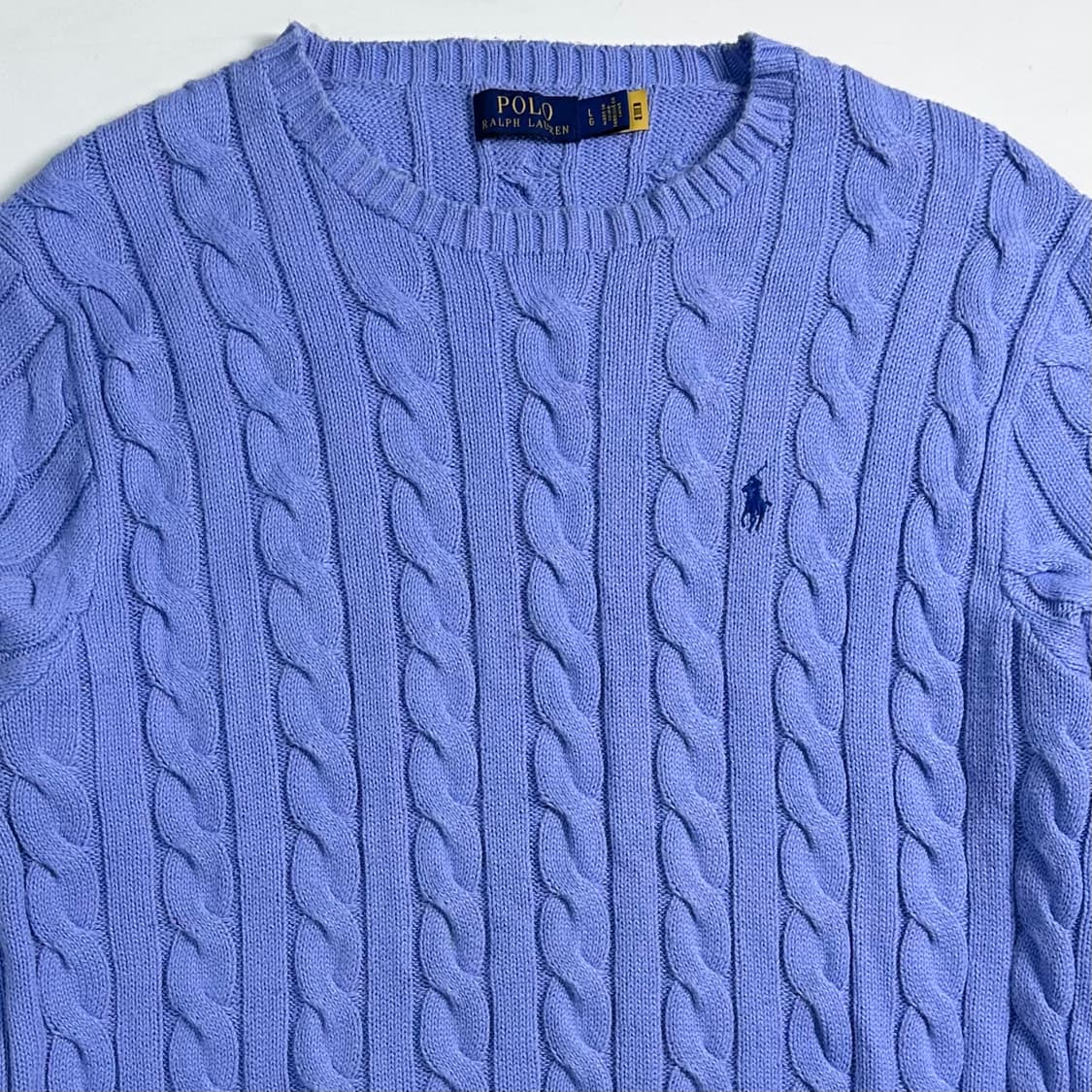 폴로 랄프로렌 스카이블루 케이블 니트 상품이미지2