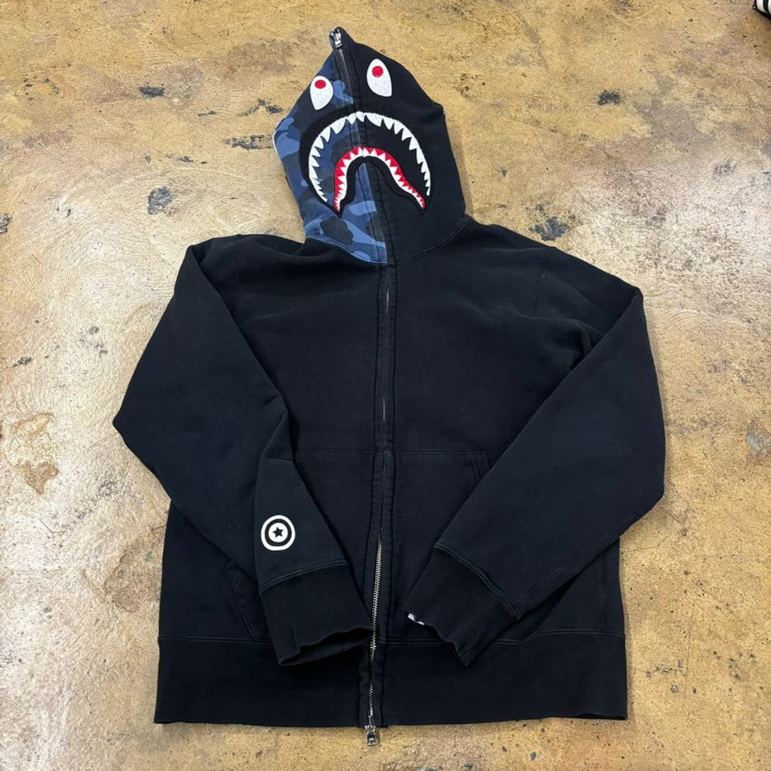 베이프 하프 블루 청계 카모 풀 후드집업  상품이미지2