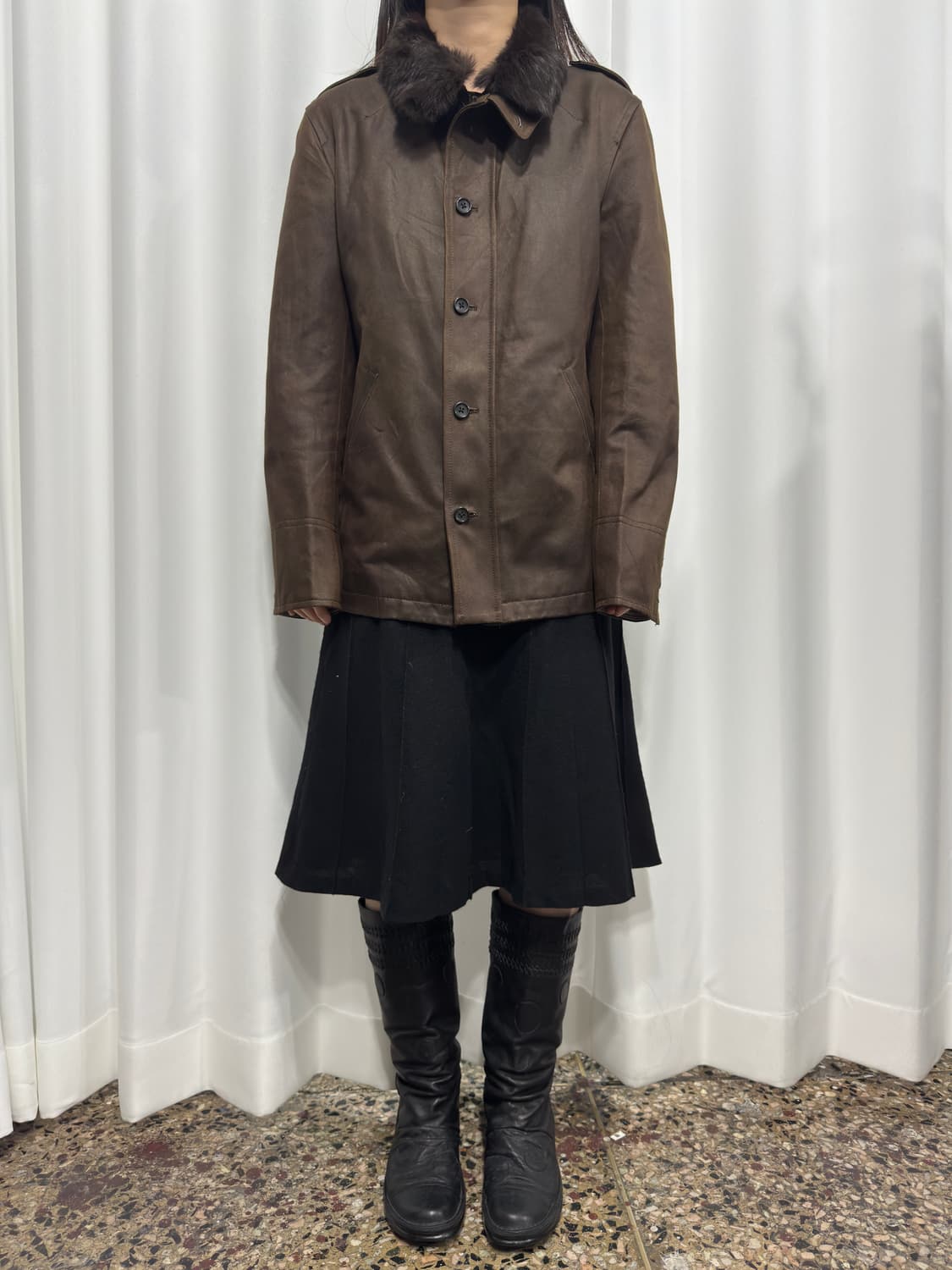 takeo kikuchi fur detail twoway jacket 상품이미지2