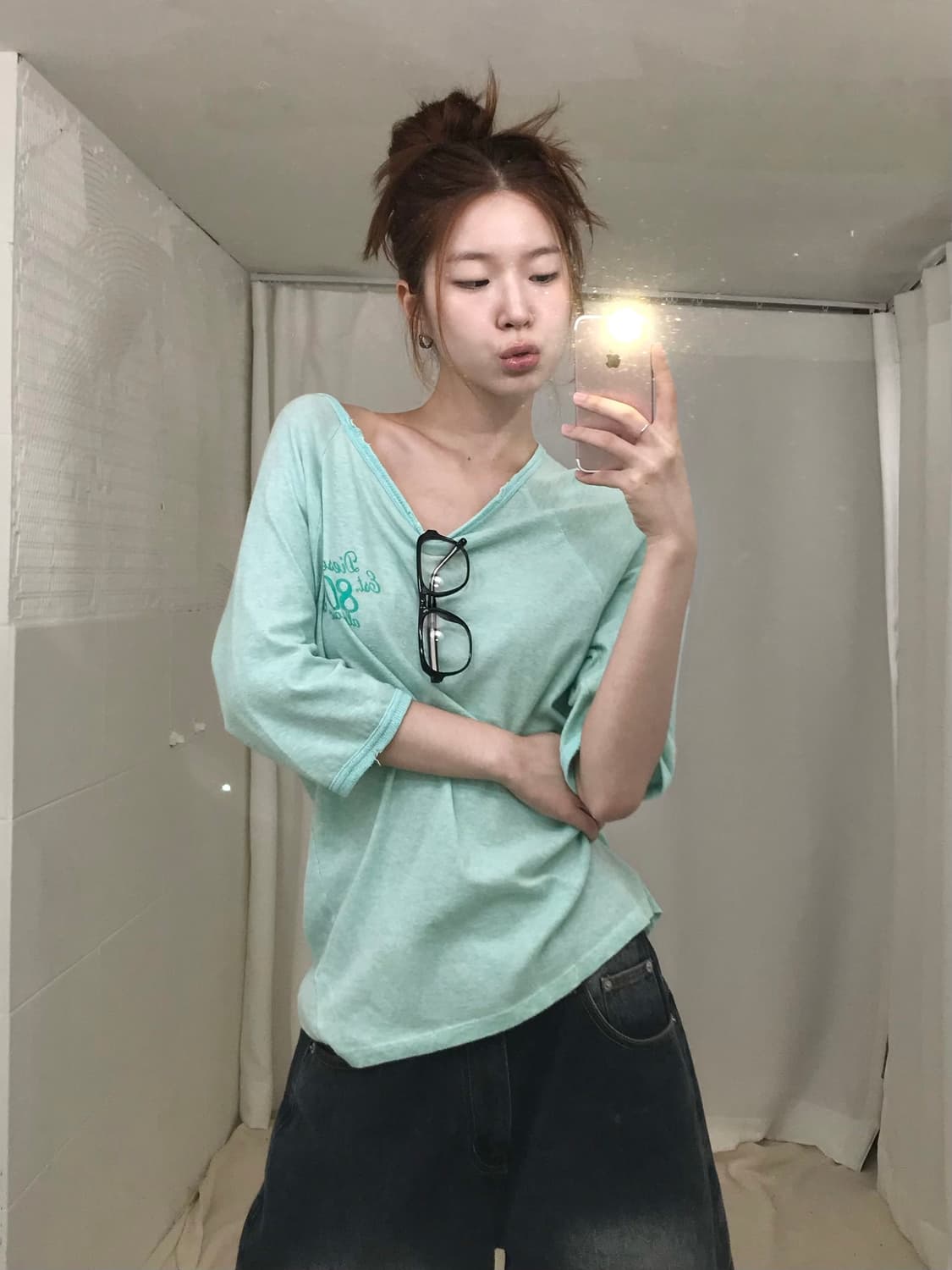 디젤 민트 그런지 7부 티셔츠 상품이미지2