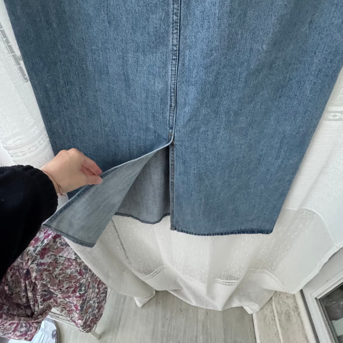 3/4 three quarter 데님 롱 스커트 M 상품이미지3