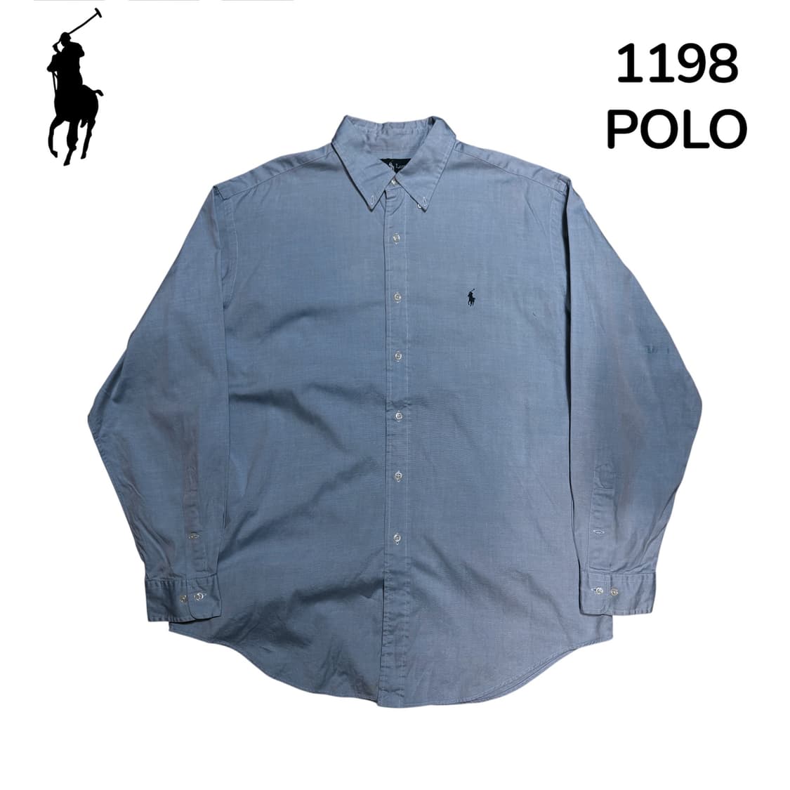 폴로 단색 솔리드 블루 셔츠 34/35 상품이미지2