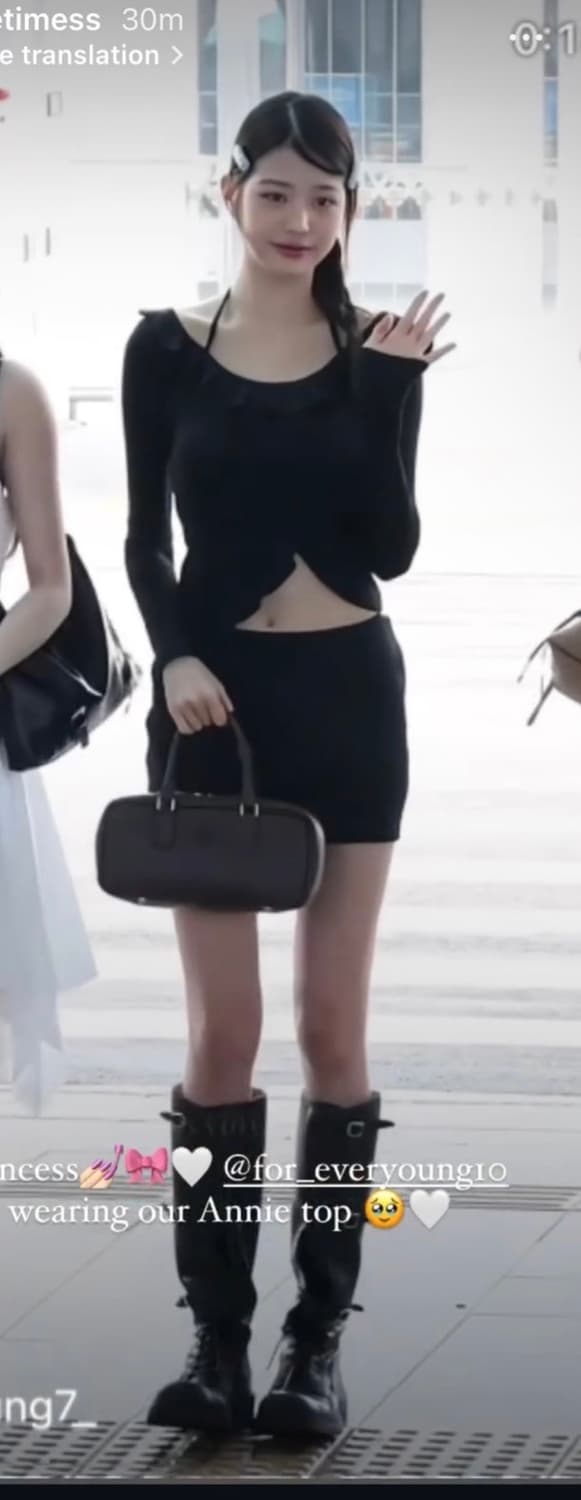 쓰리타임즈 애니탑 블랙 m 상품이미지2