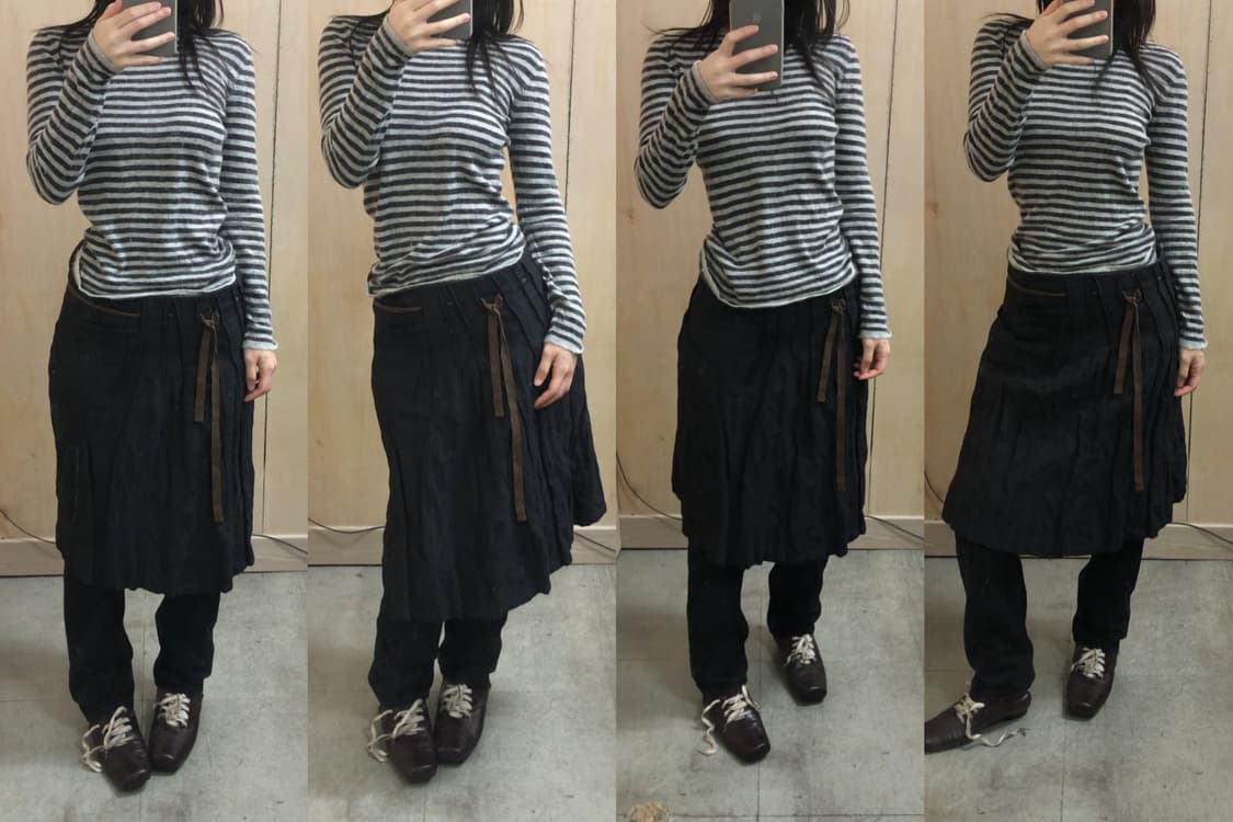 [직수입] 빈티지 스퀘어 토 슈즈 브라운 상품이미지2