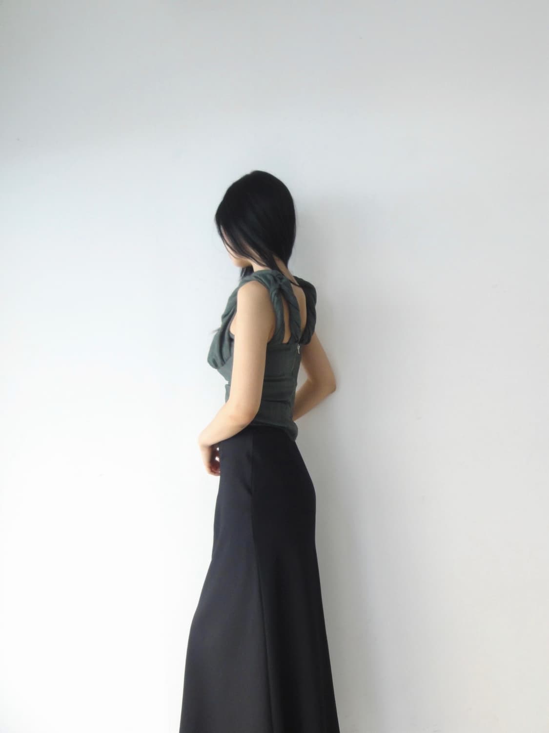 Twist drape corset sleeveless / mint 상품이미지5