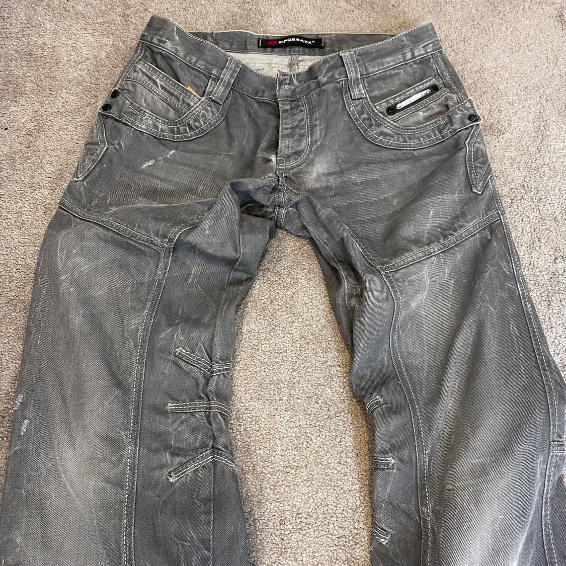 Cipo&Baxx y2k 그레이 워시드 데님 팬츠36 상품이미지5