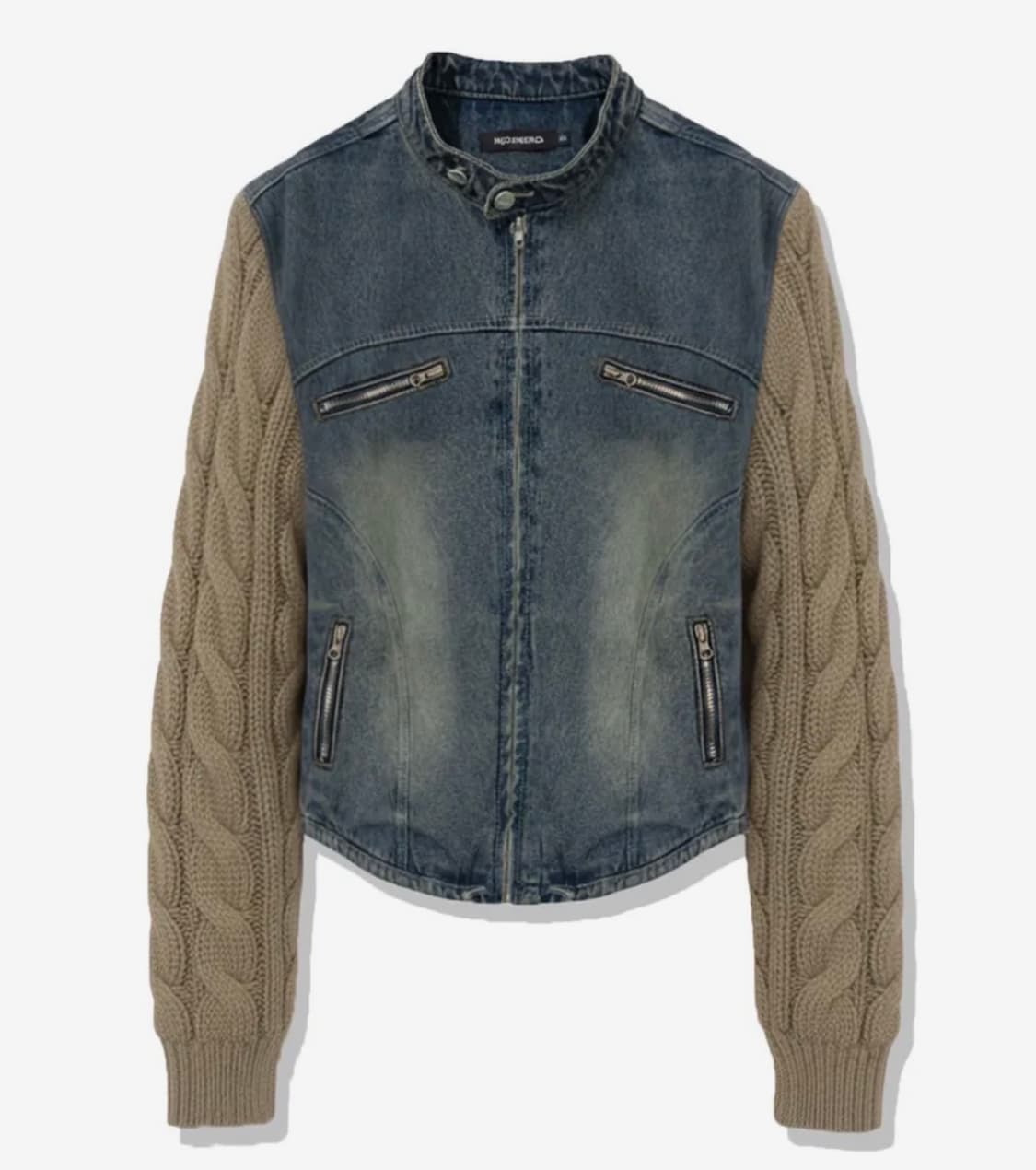 [Not4nerd]낫포너드 니트슬리브 데님 트리커자켓 상품이미지2