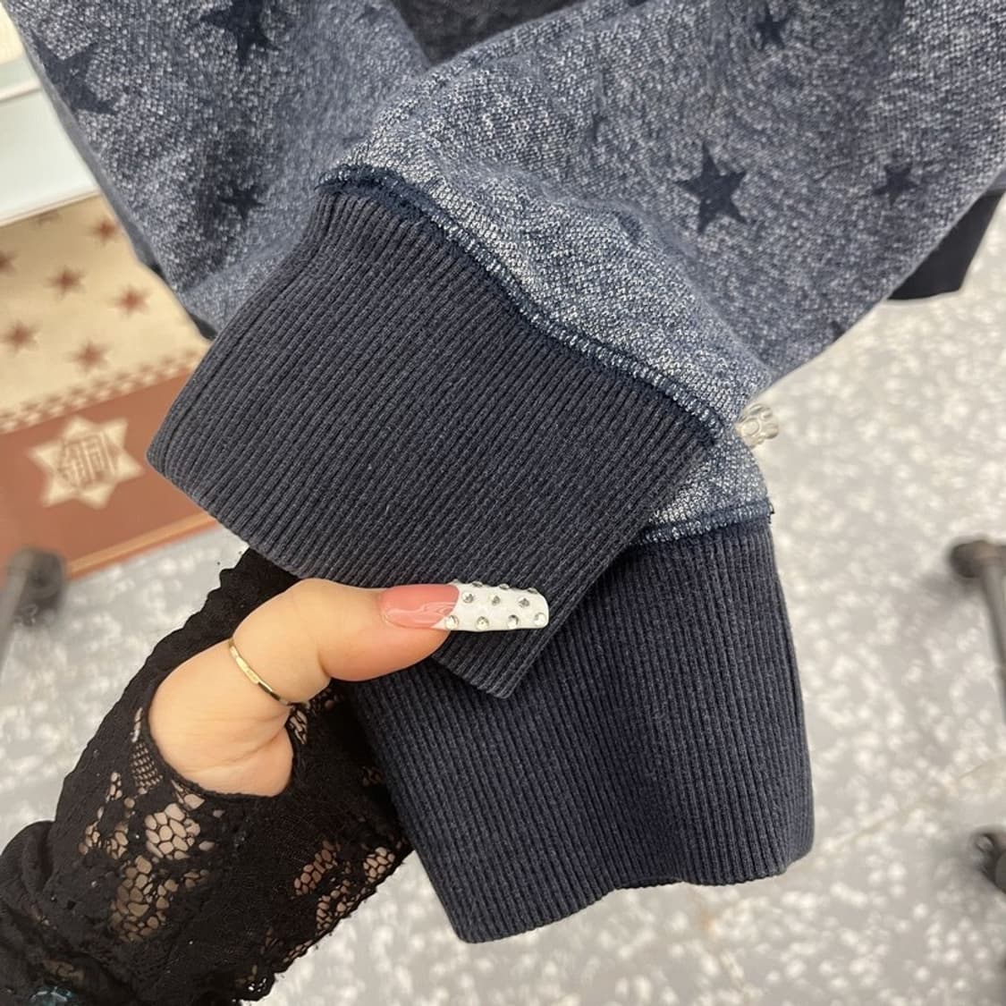 푸부 FUBU 스트릿 펑크 슈팅스타 별패턴 후드티 L C10294 상품이미지7