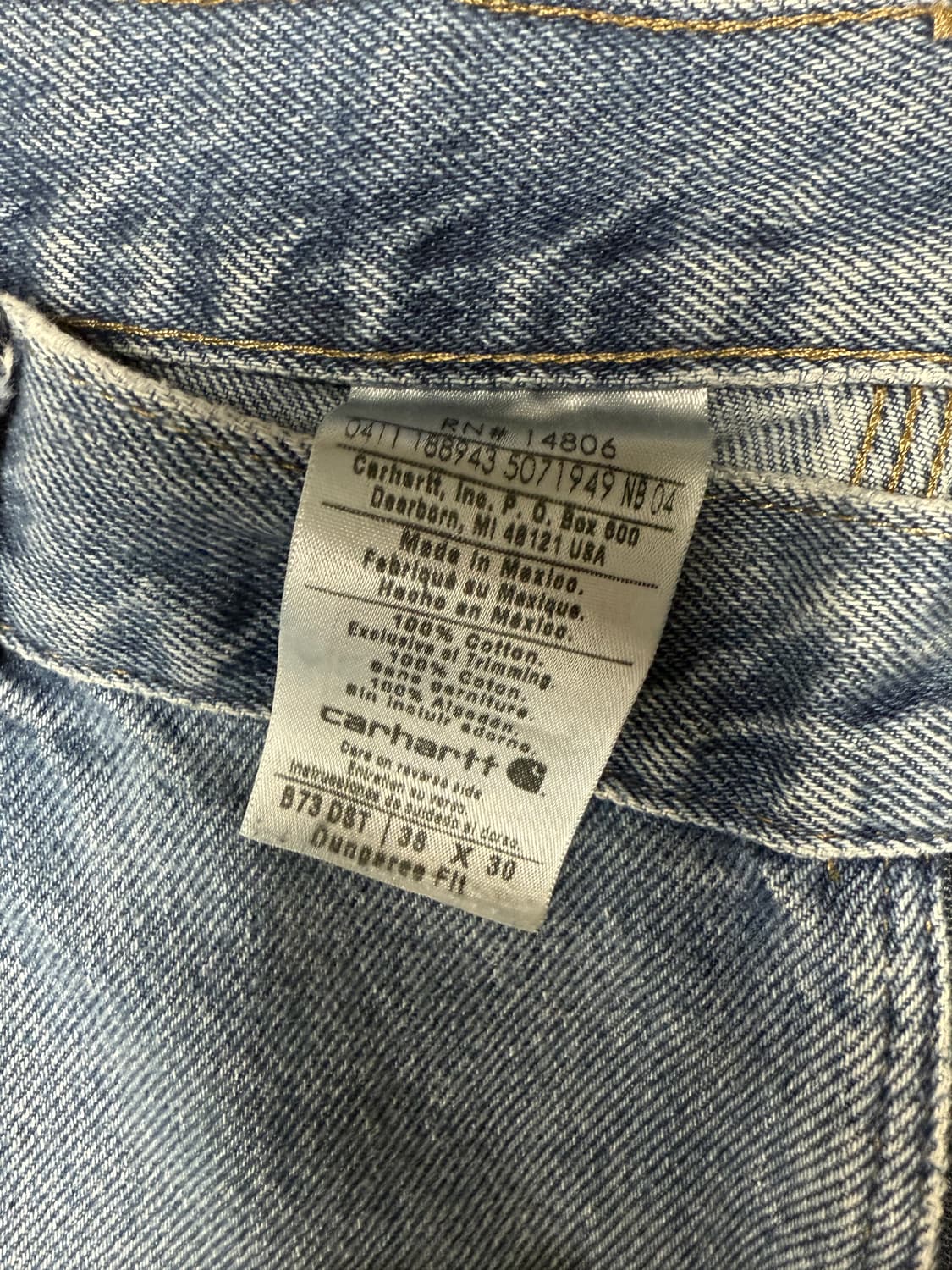 Carhartt Denim Double Knee Pants 38x30 상품이미지3