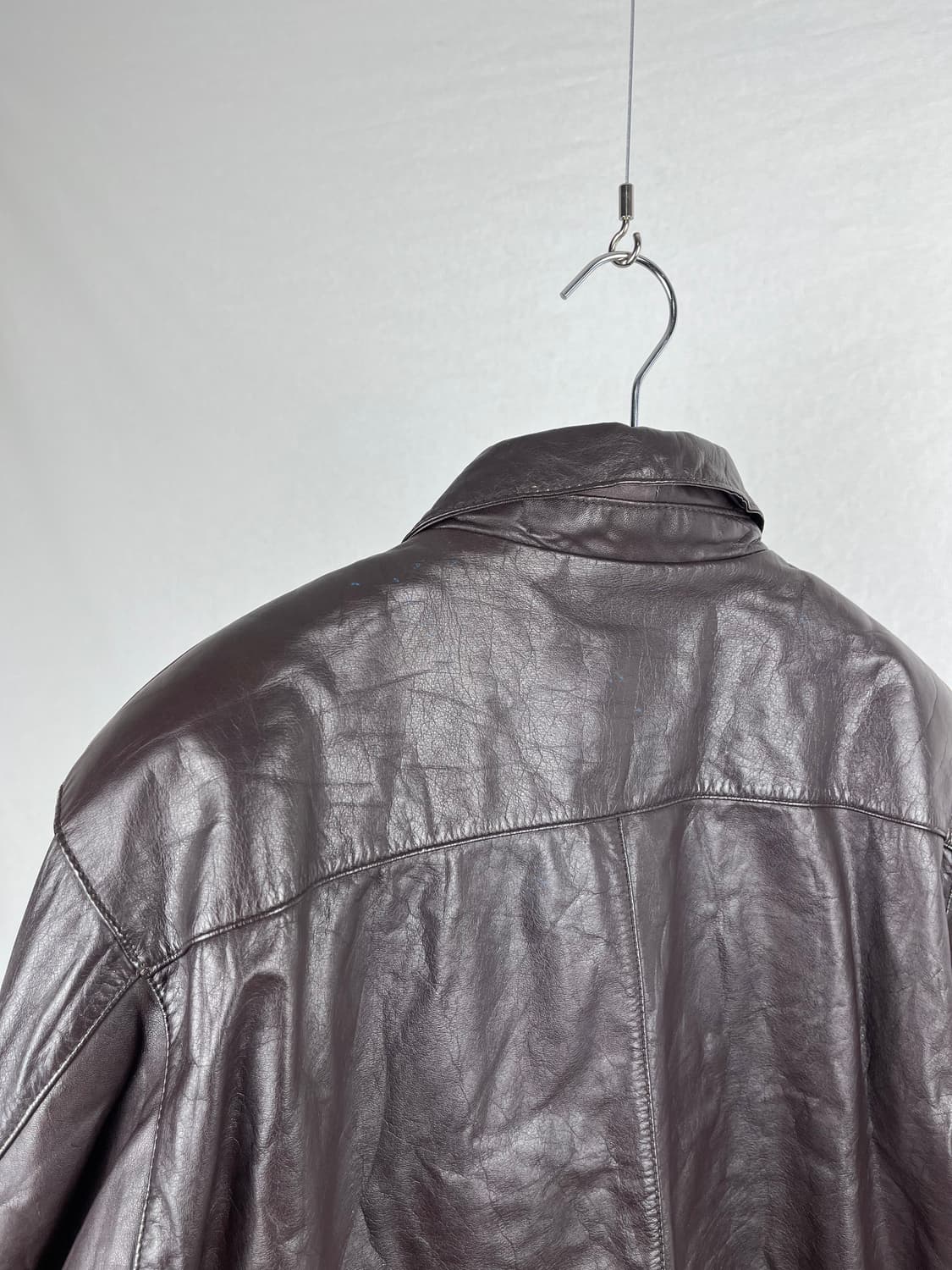 Vintage 소가죽 브라운 붐버자켓 상품이미지4