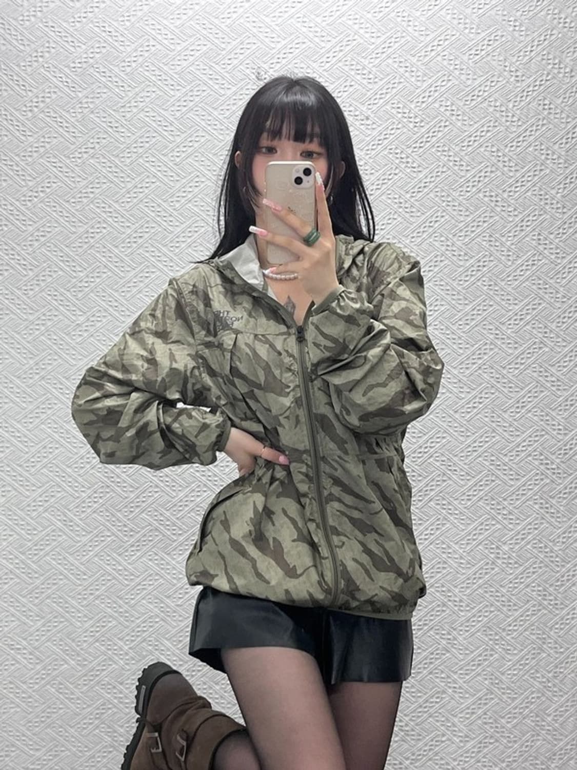 노스페이스 스트릿 펑크 타이거 카모 바람막이 자켓 M C12293 상품이미지1