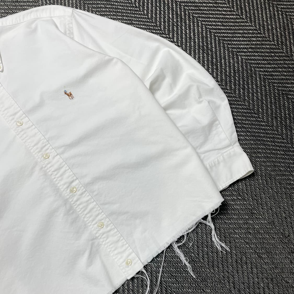 폴로 랄프로렌 옥스포드 화이트 컷팅 크롭 셔츠y 5360 상품이미지3