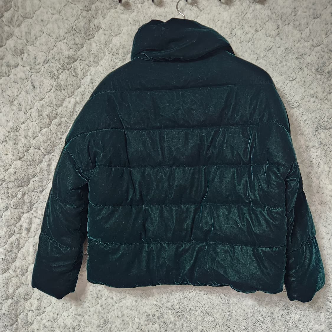 H412 [XS] 자라 다크그린 푸퍼 패딩 상품이미지3