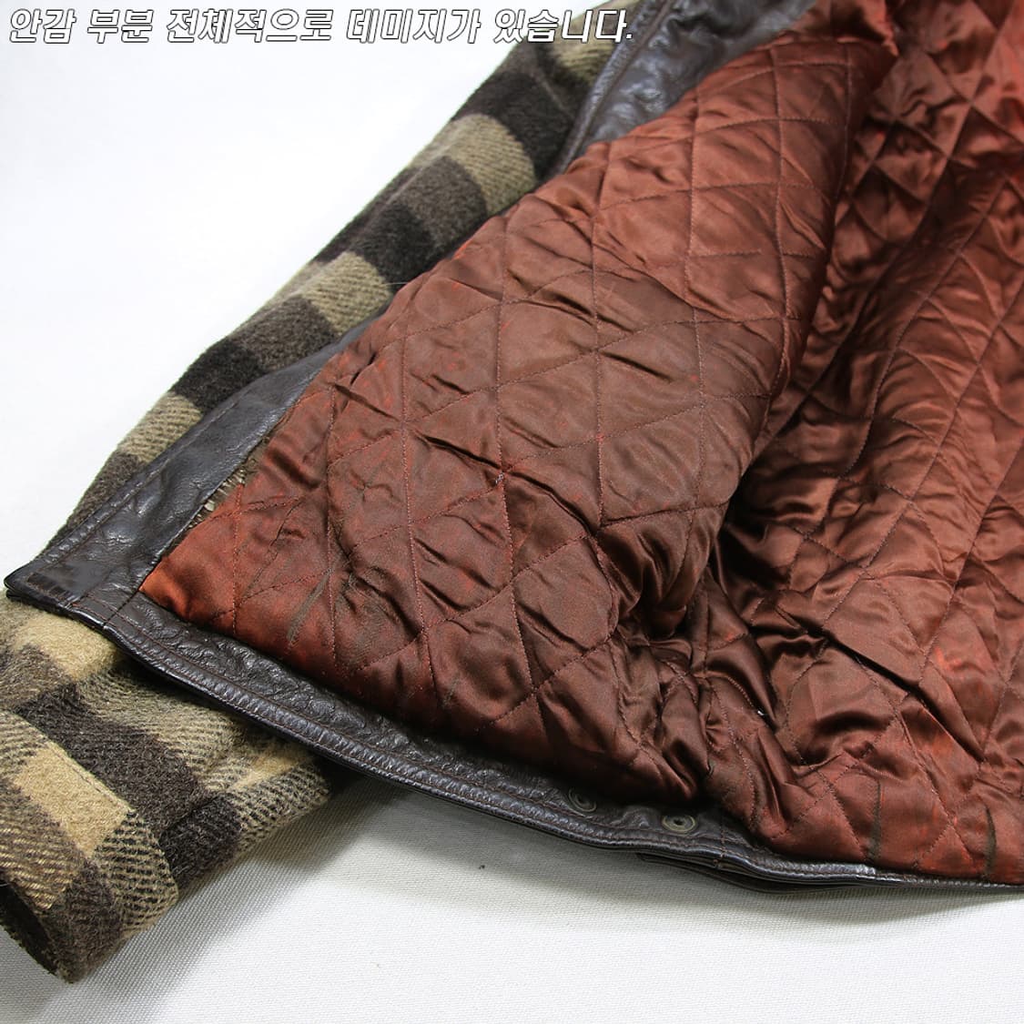 (착용컷) BOSTON 플란넬 체크 레더 자켓 (남성용 103) 상품이미지9