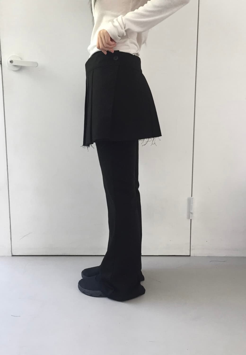 layered pleats mini skirt 블랙 상품이미지2