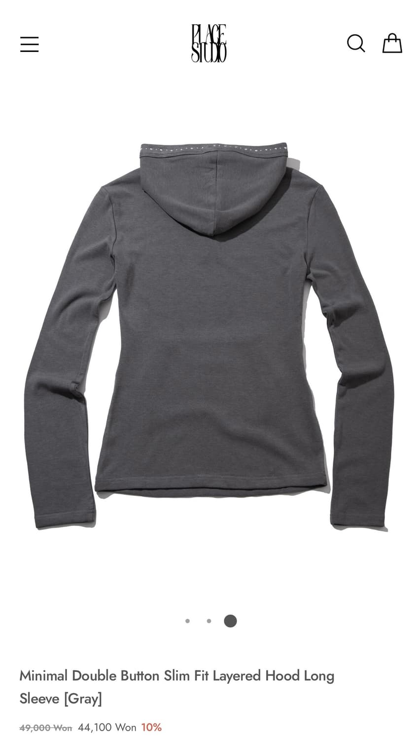 플레이스스튜디오 슬림핏 후드슬리브 상품이미지2