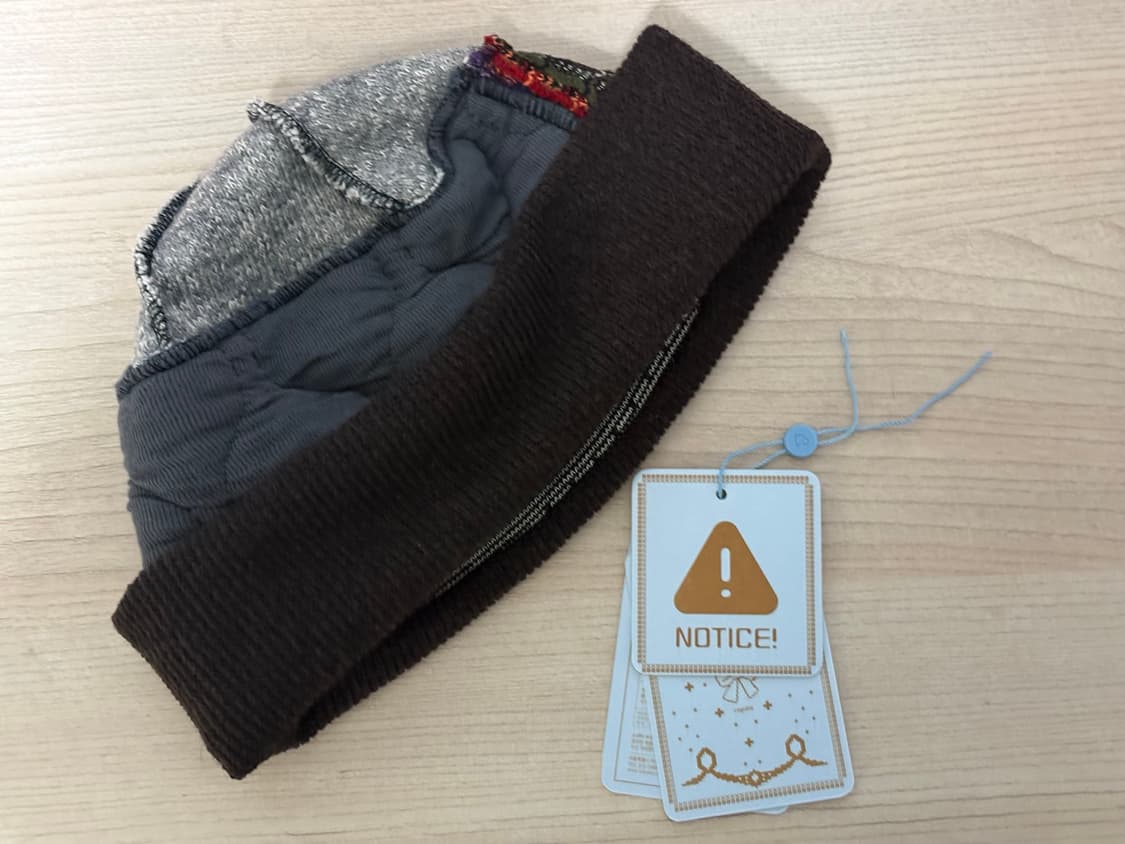 코이세이오 패치워크 비니 브라운 상품이미지2