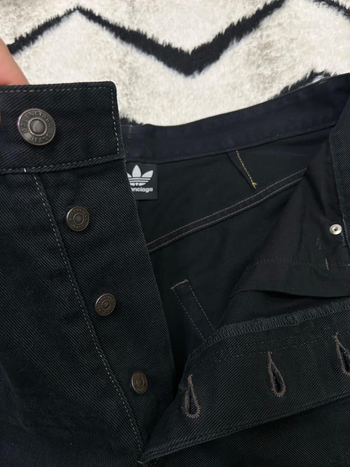 [S]발렌시아가x아디다스 라지 배기 데님팬츠/흑청 상품이미지6