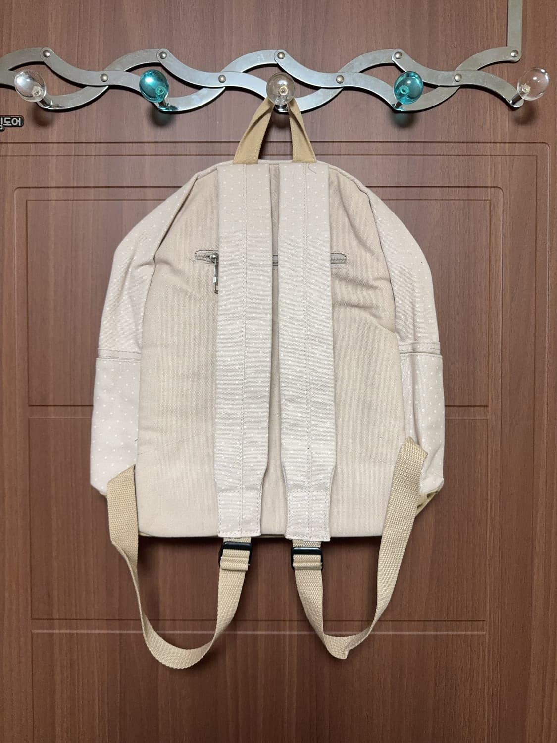 빈티지 모리걸 아이보리 도트 레이스 돼지코 백팩 모리 가방 상품이미지2