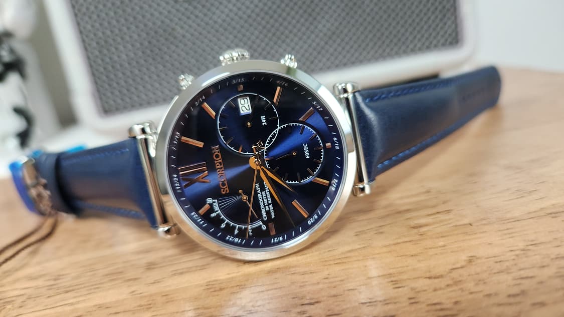 # 스콜피온 크로노그래프 남성명품시계 D버클 가죽시계 급처 상품이미지3