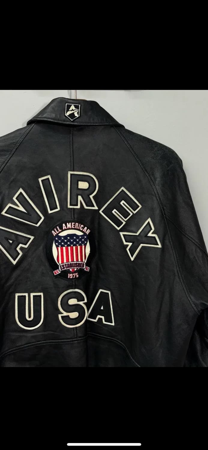 아비렉스 빅로고 램스킨 블랙 A-2 레더 자켓 H1598 상품이미지6