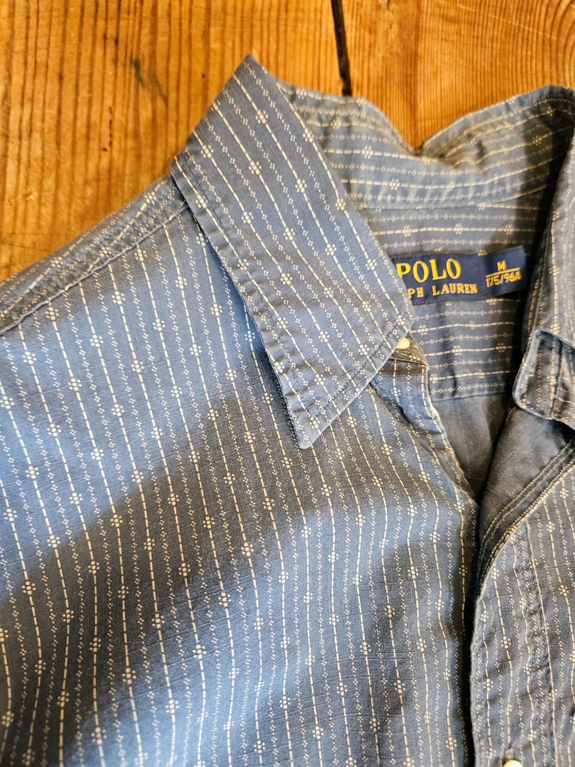 폴로 랄프로렌 인디고 워싱 코튼 스트라이프 셔츠  상품이미지3