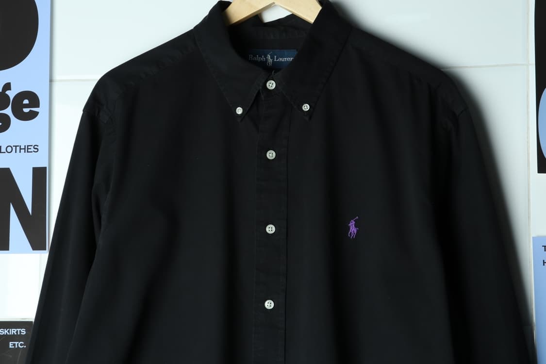 (XL-2XL) 폴로 랄프로렌 셔츠 남방 USA 무지 블랙-H31850 상품이미지3