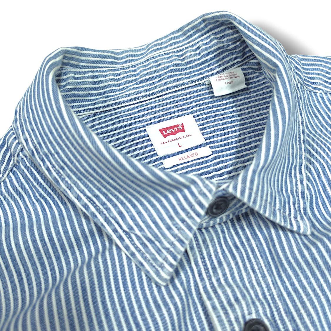 [L] 리바이스 블루&화이트 스프라이트 릴렉스핏 클래식 워커 긴팔셔츠 상품이미지8